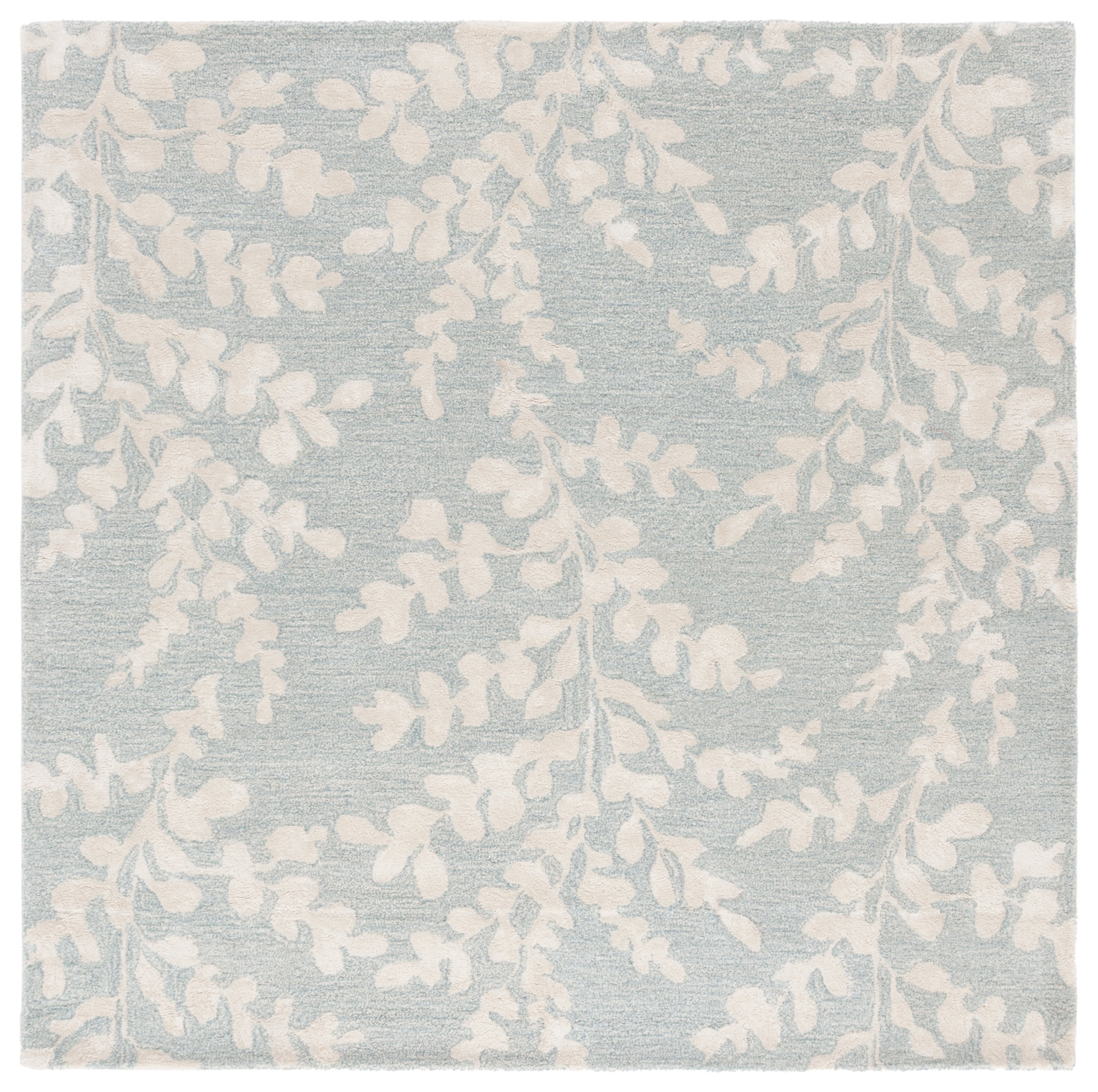 SAFAVIEH Glamour Skyler Floral Area Rug, Blue/Beige, 6' x 6' Square