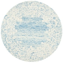 SAFAVIEH Glamour Stanice Floral Wool Area Rug, Blue/Ivory, 6' x 6' Round