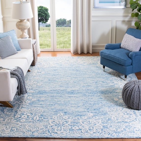 Safavieh Glamour Stanice Floral Wool Area Rug, Blue/Ivory, 8' x 10'