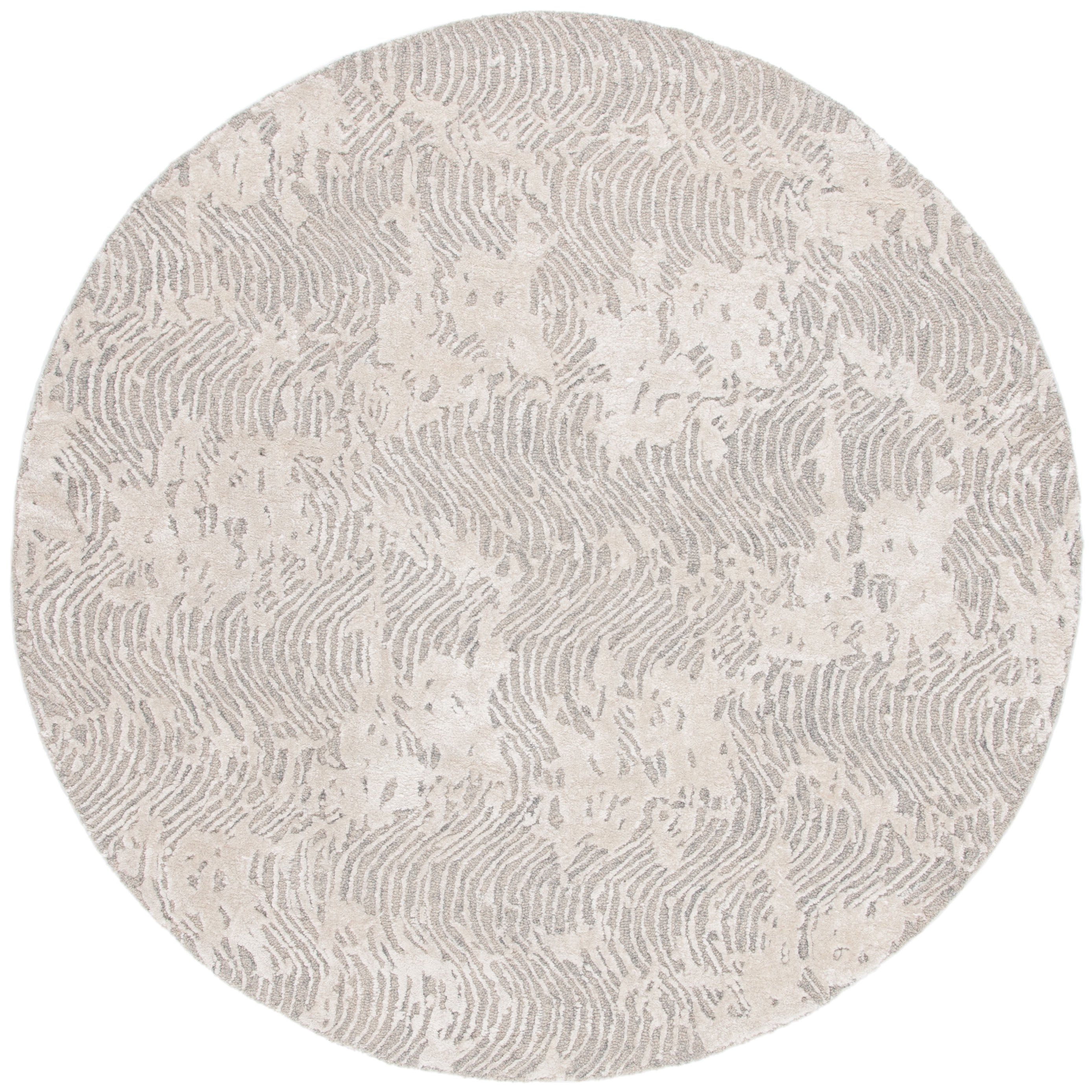 SAFAVIEH Glamour Tashi Abstract Area Rug, Grey/Ivory, 6' x 6' Round