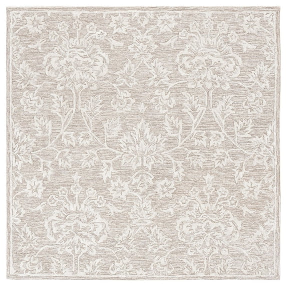 SAFAVIEH Glamour Zowie Floral Area Rug, Beige/Ivory, 6' x 6' Square