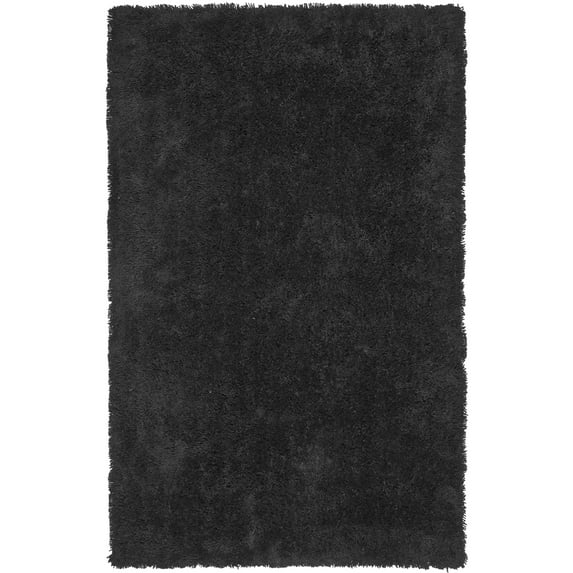 SAFAVIEH Glen Solid Plush Shag Area Rug, Black, 5' x 8'