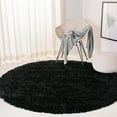 thumbnail image 1 of SAFAVIEH Glen Solid Plush Shag Area Rug, Black, 6' x 6' Round, 1 of 7