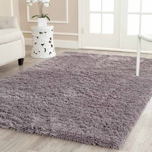 SAFAVIEH Glen Solid Plush Shag Area Rug, Grey, 7'6" x 9'6"