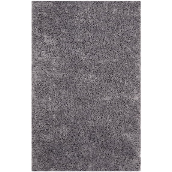 SAFAVIEH Glen Solid Plush Shag Area Rug, Grey, 8' x 8' Round