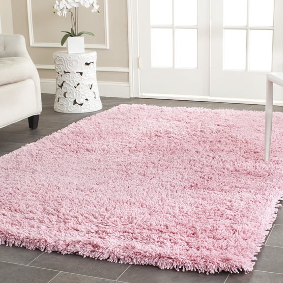 SAFAVIEH Glen Solid Plush Shag Area Rug, Pink, 3' x 5'