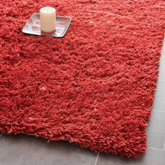 SAFAVIEH Glen Solid Plush Shag Area Rug, Rust, 3' x 5'