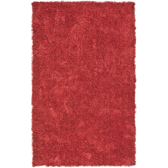 SAFAVIEH Glen Solid Plush Shag Area Rug, Rust, 9'6" x 13'6"