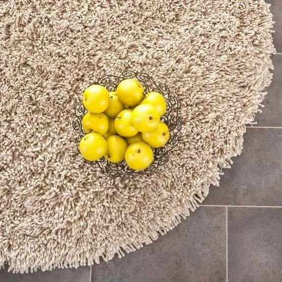 SAFAVIEH Glen Solid Plush Shag Area Rug, Taupe, 9' x 9' Square