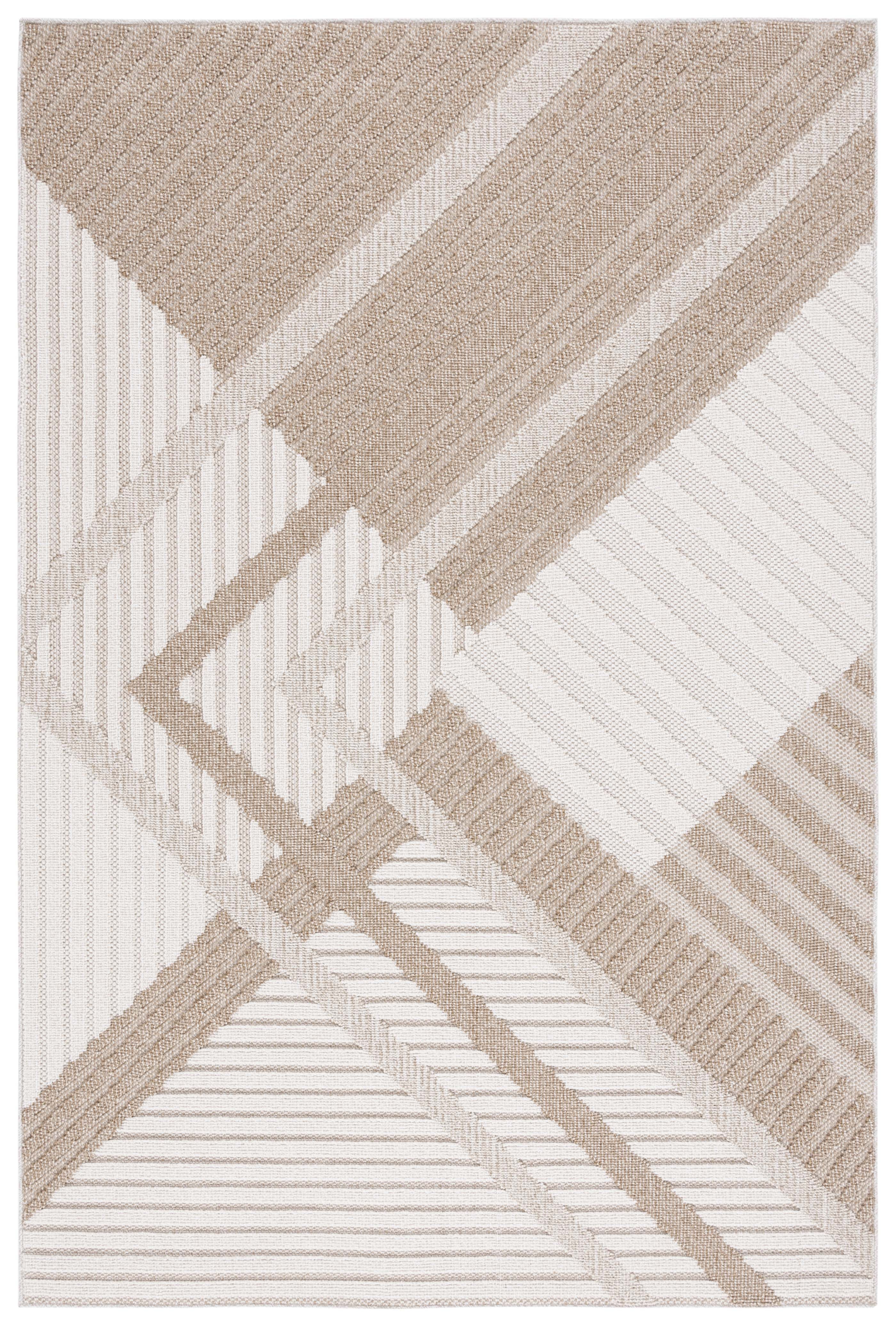 SAFAVIEH Global Amable Abstract Indoor/Outdoor Area Rug, Beige/Light Beige, 11' x 15'