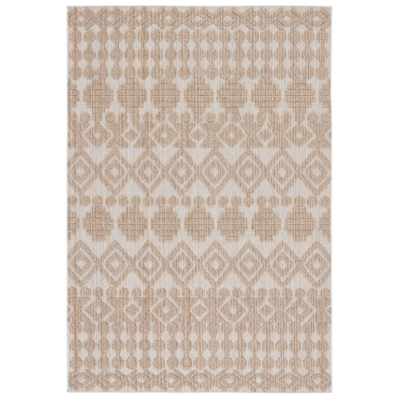 SAFAVIEH Global Anthony Diamond Indoor/Outdoor Area Rug, Beige/Brown, 4' x 6'