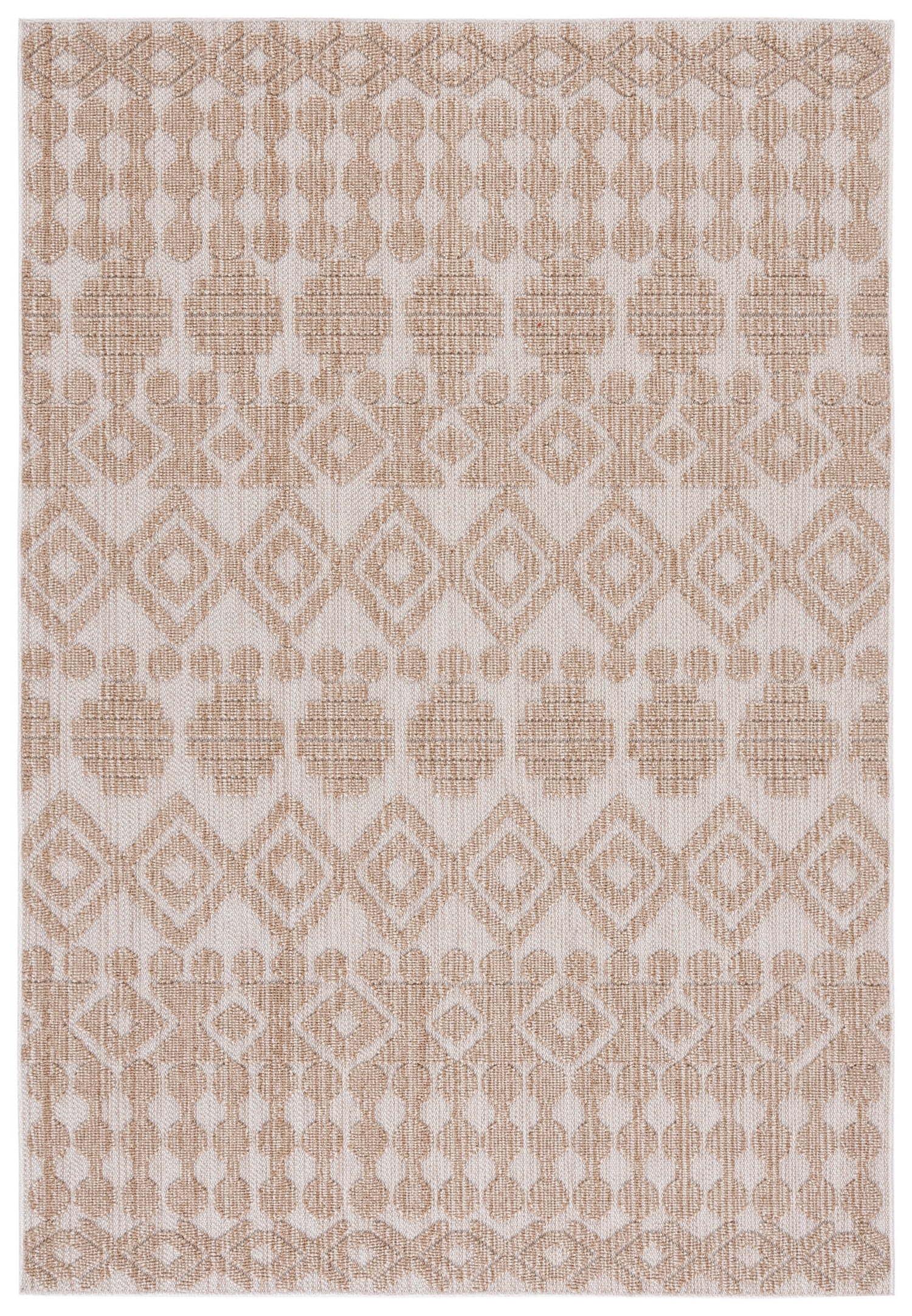 SAFAVIEH Global Anthony Diamond Indoor/Outdoor Area Rug, Beige/Brown, 5'3" x 7'6"