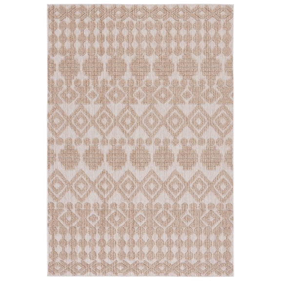 SAFAVIEH Global Anthony Diamond Indoor/Outdoor Area Rug, Beige/Brown, 8' x 10'