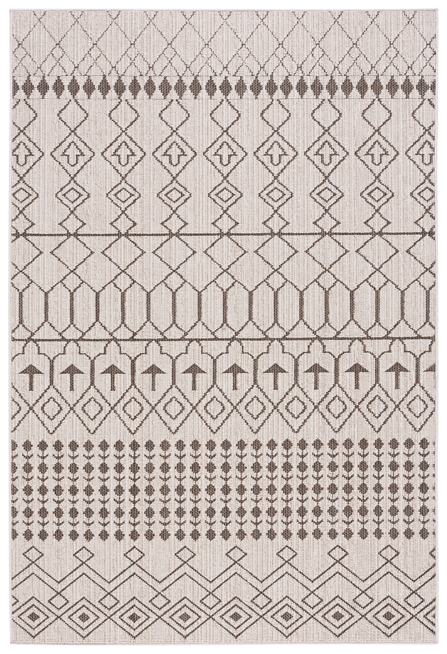 SAFAVIEH Global Antilla Diamond Indoor/Outdoor Area Rug, Beige/Dark Beig, 5'3" x 7'6"