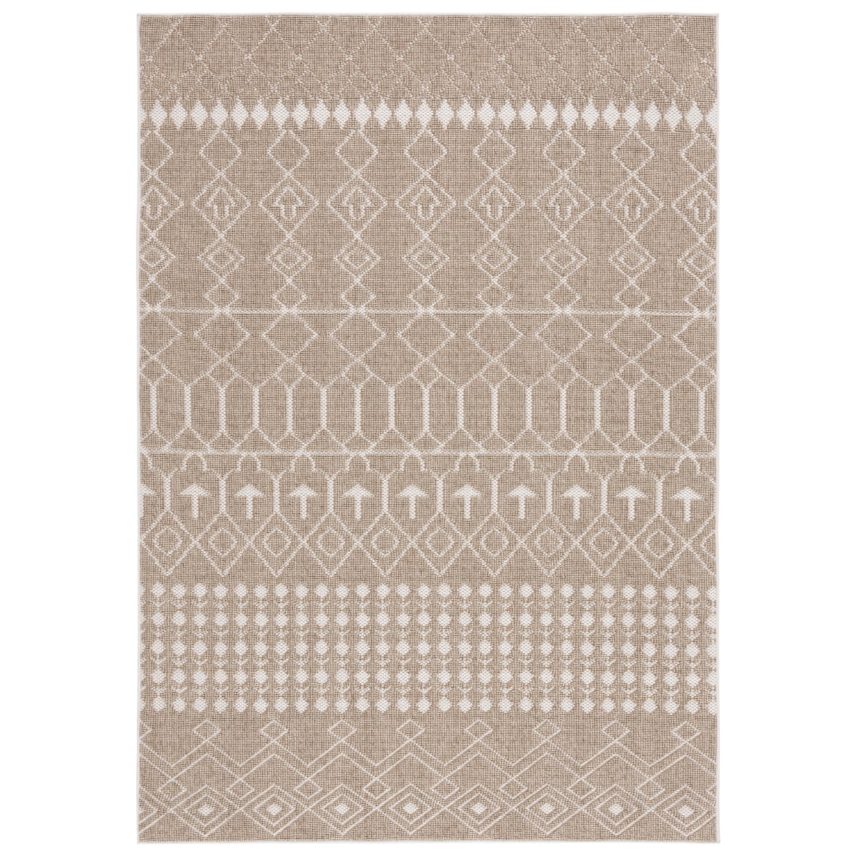SAFAVIEH Global Antilla Diamond Indoor/Outdoor Area Rug, Beige/Ivory, 6'7" x 6'7" Square