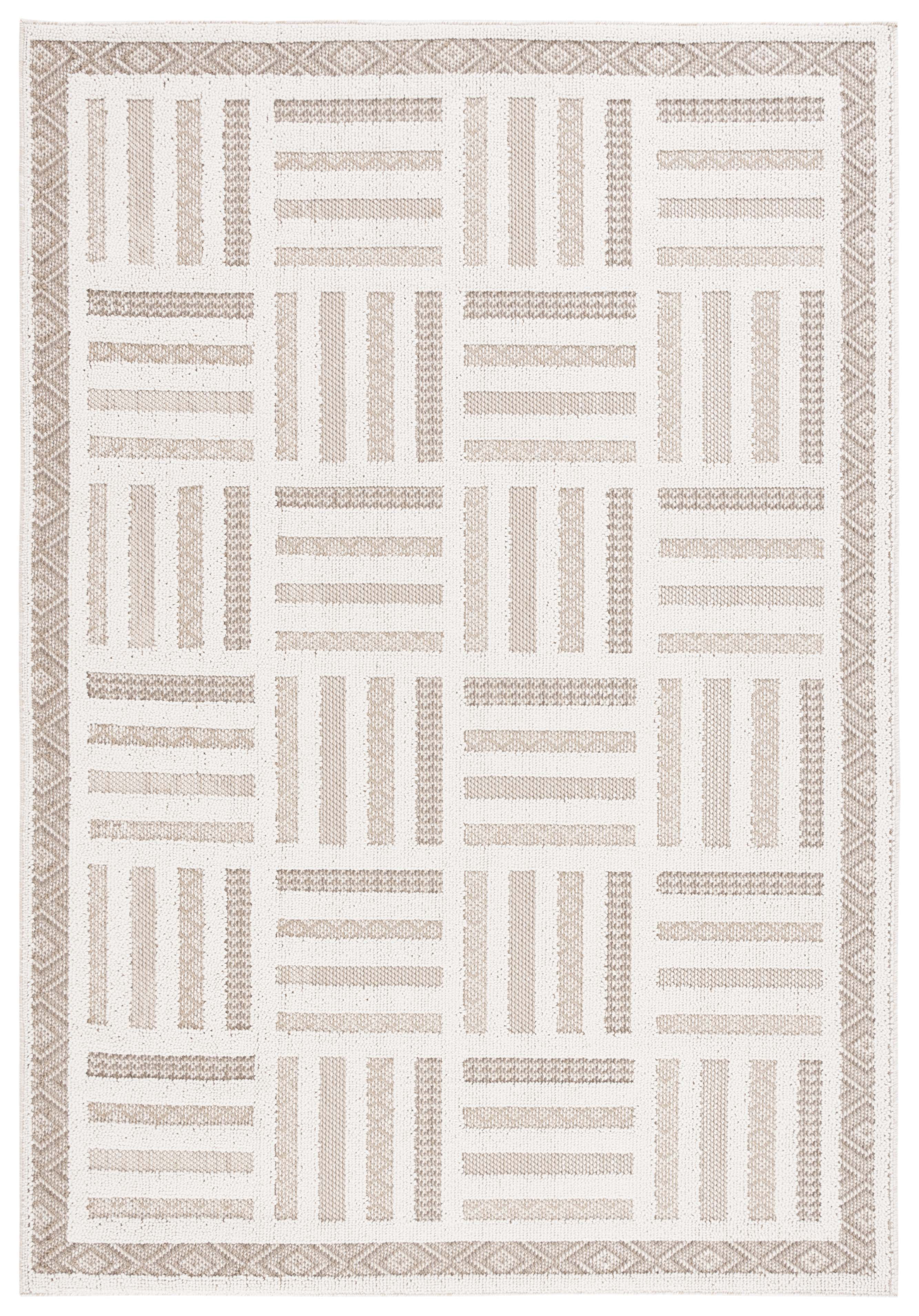 SAFAVIEH Global Bevis Geometric Area Rug, Ivory/Beige, 8' x 10'