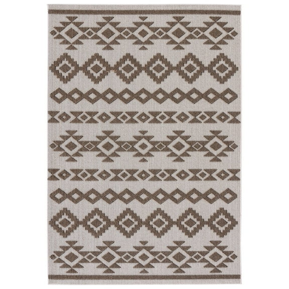 SAFAVIEH Global Caitriona Diamond Indoor/Outdoor Area Rug, Beige/Dark Beig, 8' x 10'