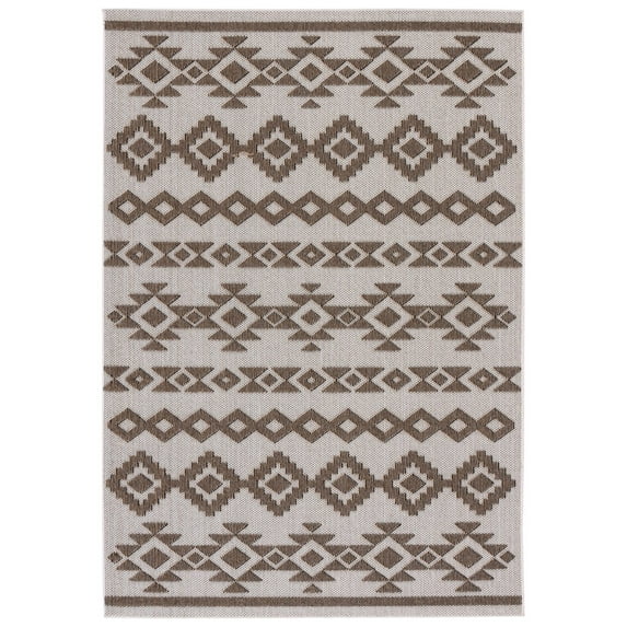 SAFAVIEH Global Caitriona Diamond Indoor/Outdoor Area Rug, Beige/Dark Beig, 9' x 12'