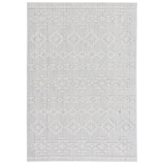 SAFAVIEH Global Caitriona Diamond Indoor/Outdoor Area Rug, Grey/Beige, 4' x 6'