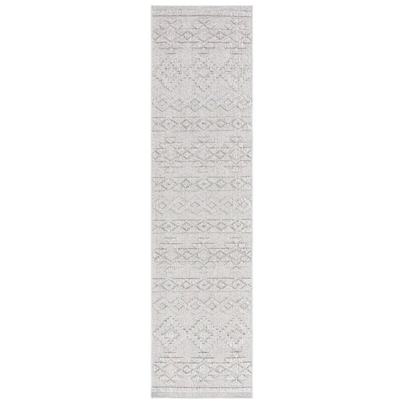 SAFAVIEH Global Caitriona Diamond Indoor/Outdoor Runner Rug, Grey/Beige, 2'2" x 8'