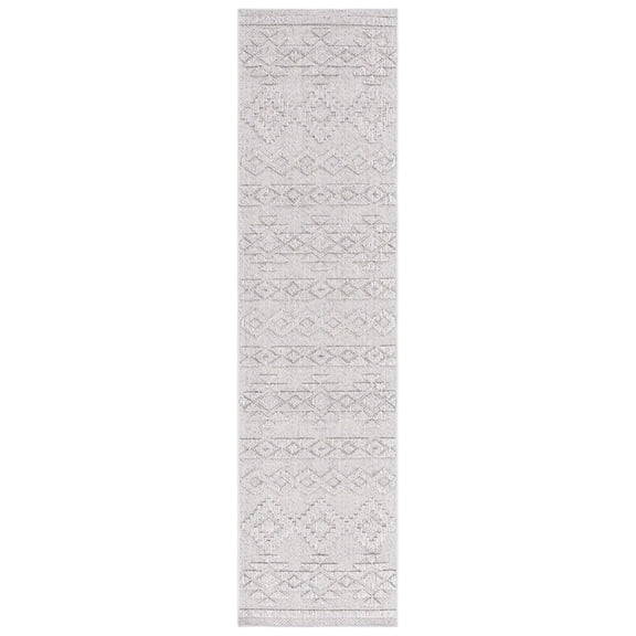 SAFAVIEH Global Caitriona Diamond Indoor/Outdoor Runner Rug, Grey/Beige, 2'2" x 8'