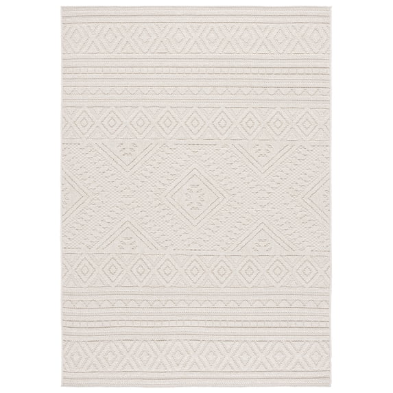 SAFAVIEH Global Candace Geometric Indoor/Outdoor Area Rug, Light Beige/Ivory, 4' x 6'