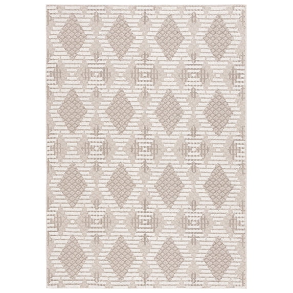 SAFAVIEH Global Careen Diamond Area Rug, Beige/Ivory, 4' x 6'
