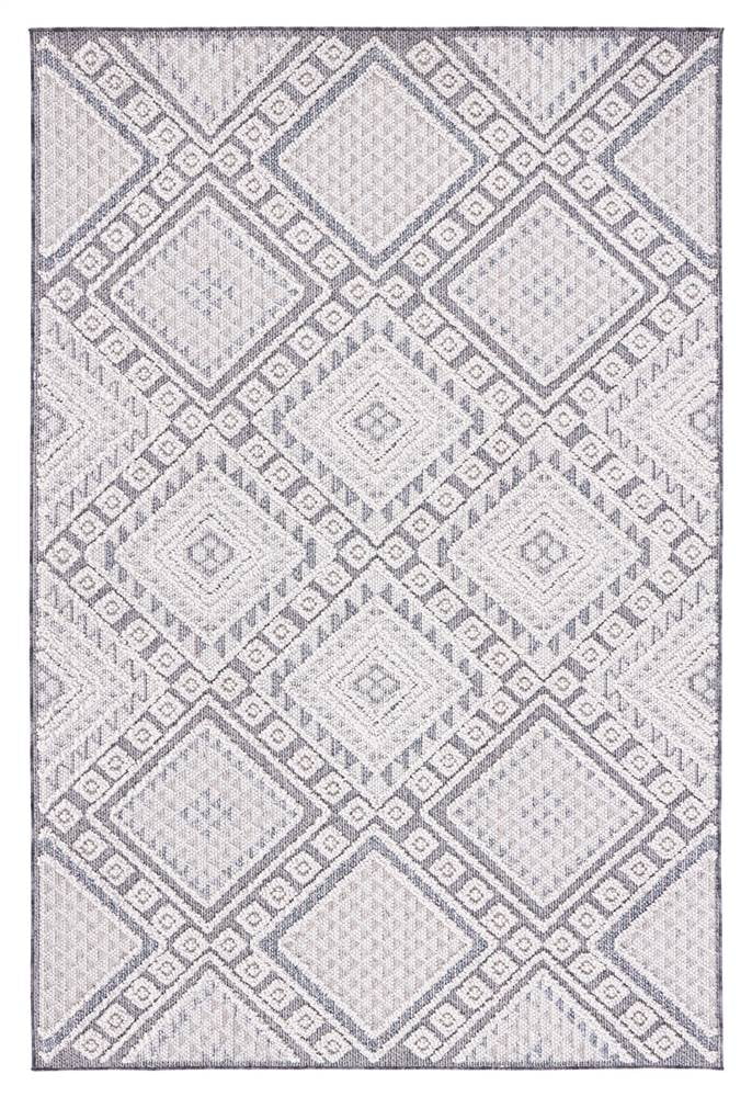 Elegant Gray Synthetic 8' x 10' Non-Slip Rectangular Area Rug
