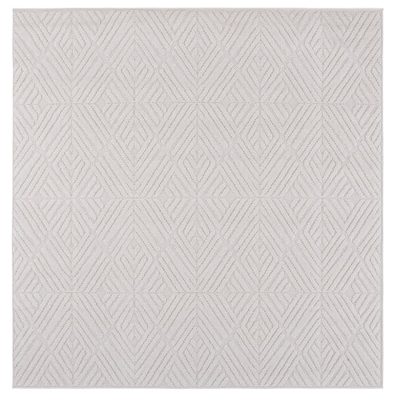 SAFAVIEH Global Dusko Geometric Indoor/Outdoor Area Rug, Light Beige/Ivory, 6'7" x 6'7" Square