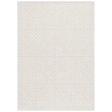 SAFAVIEH Global Dusko Geometric Indoor/Outdoor Area Rug, Light Beige/Ivory, 8' x 10'