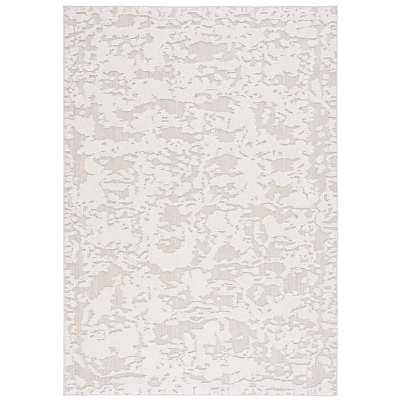 SAFAVIEH Global Herleva Abstract Indoor/Outdoor Area Rug, Beige/Light Beige, 4' x 6'