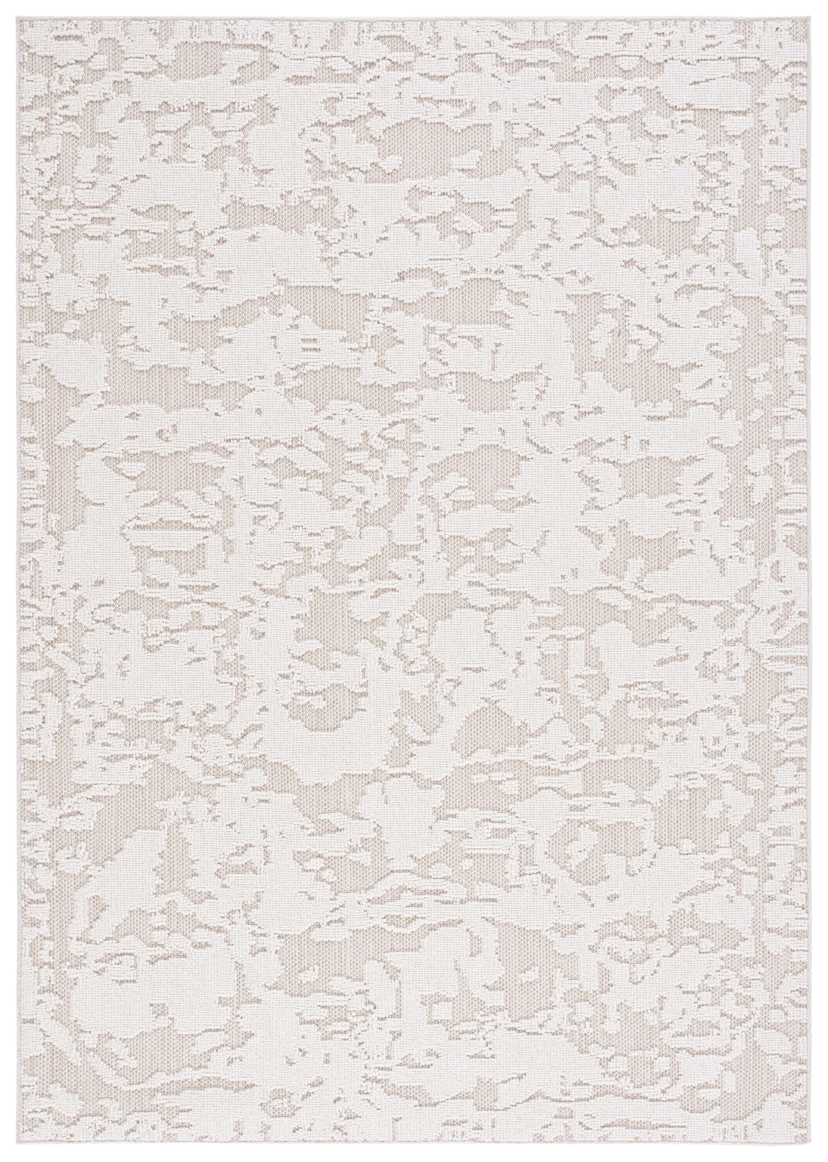 Beige/Light Beige 9' x 12' Abstract Reversible Synthetic Rug