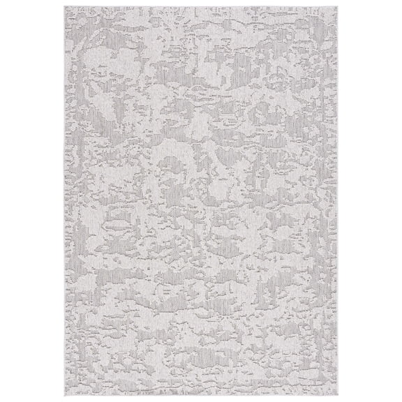 SAFAVIEH Global Herleva Abstract Indoor/Outdoor Area Rug, Grey/Light Grey, 5'3" x 7'6"