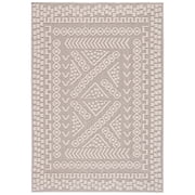 SAFAVIEH Global Hermite Bordered Indoor/Outdoor Area Rug, Beige/Light Beige, 8' x 10'