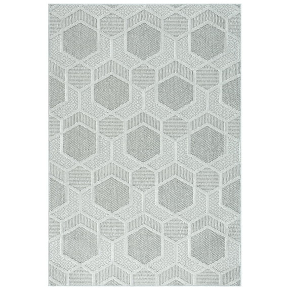 SAFAVIEH Global Jewell Geometric Area Rug, Grey/Ivory, 4' x 6'