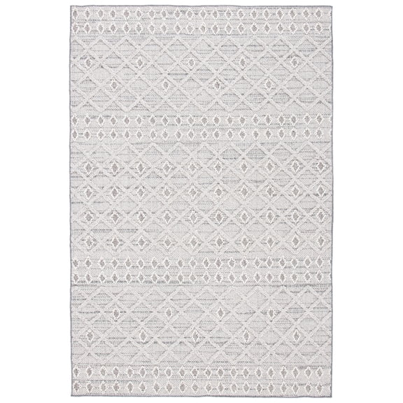 SAFAVIEH Global Karissa Diamond Indoor/Outdoor Area Rug, Grey/Ivory, 6'7" x 6'7" Round
