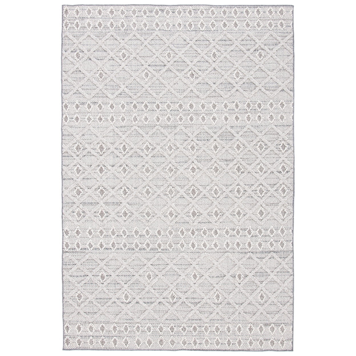 SAFAVIEH Global Karissa Diamond Indoor/Outdoor Area Rug, Grey/Ivory, 8' x 10'
