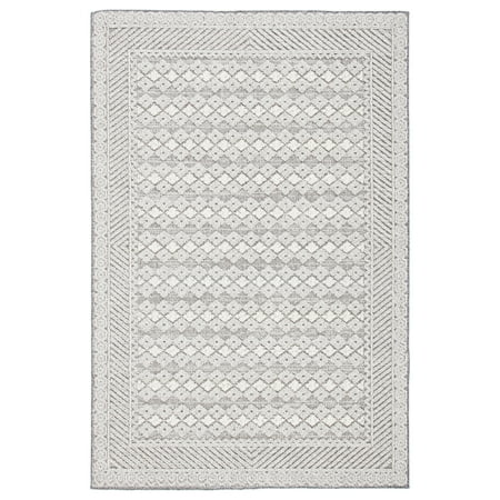 SAFAVIEH Global Kestrel Diamond Indoor/Outdoor Area Rug, Light Grey/Dark Grey, 6'7" x 6'7" Round