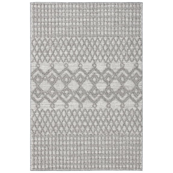 SAFAVIEH Global Loew Diamond Indoor/Outdoor Area Rug, Light Grey/Dark Grey, 4' x 6'