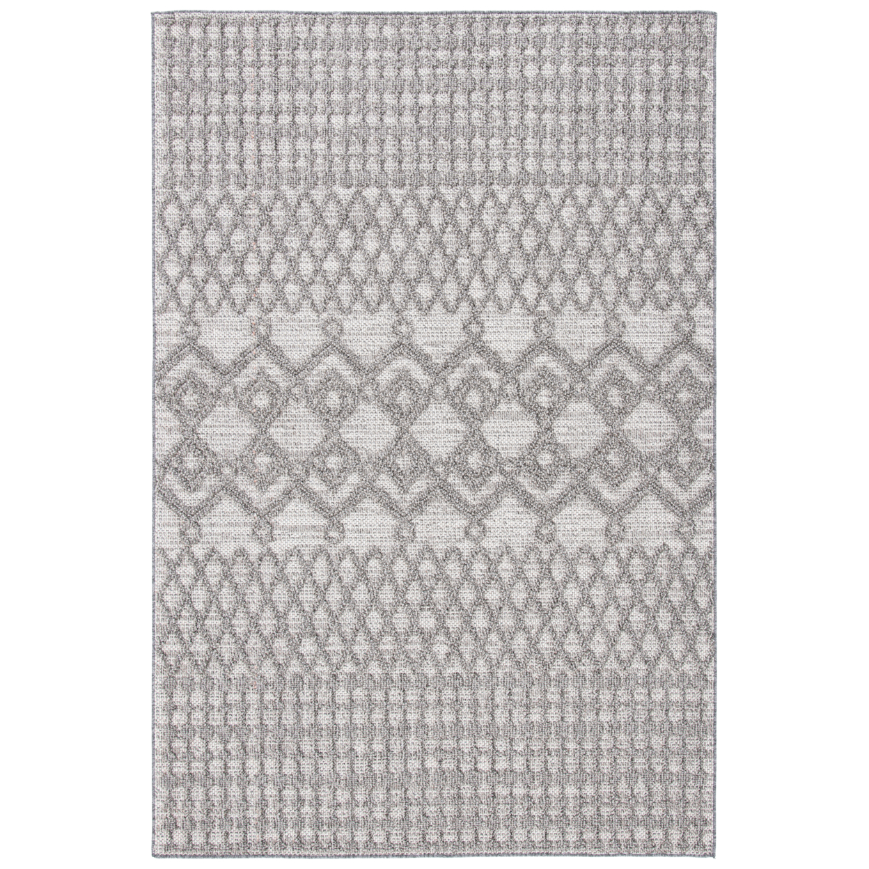 SAFAVIEH Global Loew Diamond Indoor/Outdoor Area Rug, Light Grey/Dark Grey, 8' x 10'