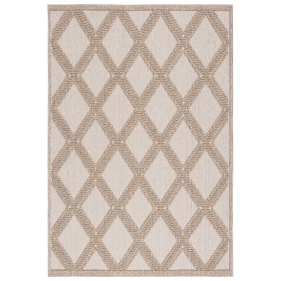 SAFAVIEH Global Michael Diamond Indoor/Outdoor Area Rug, Beige/Brown, 9' x 12'