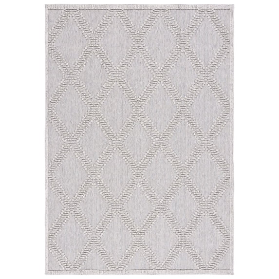 SAFAVIEH Global Michael Diamond Indoor/Outdoor Area Rug, Grey/Light Grey, 4' x 6'