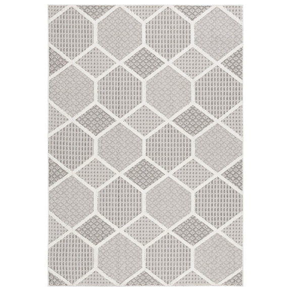 SAFAVIEH Global Mindy Diamond Area Rug, Grey/Ivory, 8' x 10'