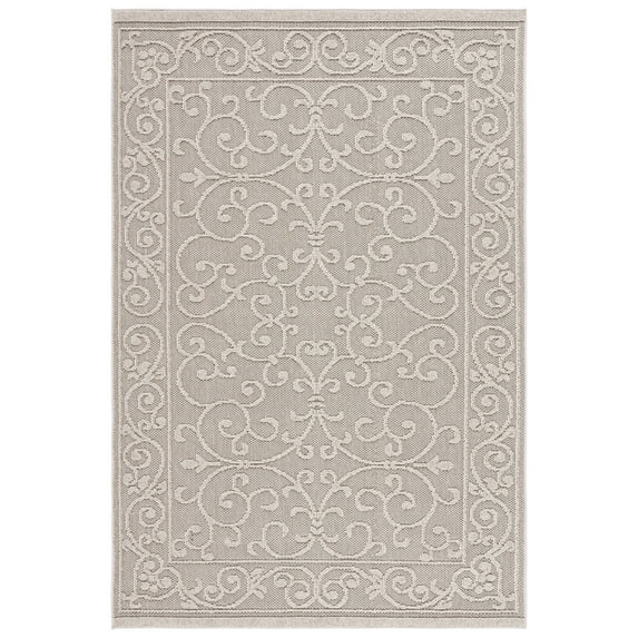 SAFAVIEH Global Paskal Botanical Indoor/Outdoor Area Rug, Beige/Light Beige, 8' x 10'