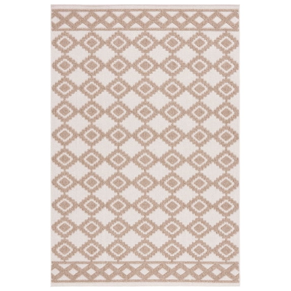SAFAVIEH Global Paylynn Diamond Indoor/Outdoor Area Rug, Beige/Brown, 8' x 10'