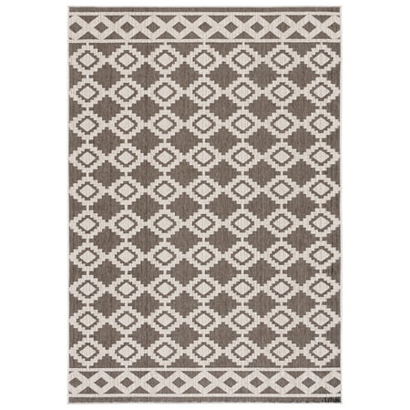 SAFAVIEH Global Paylynn Diamond Indoor/Outdoor Area Rug, Beige/Dark Beig, 9' x 12'