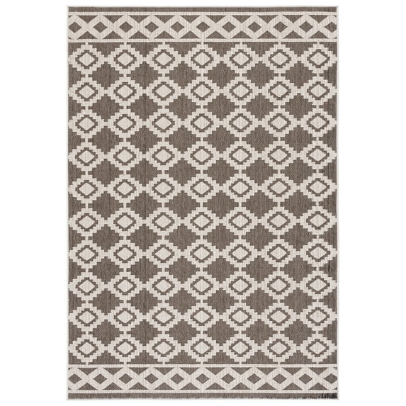 SAFAVIEH Global Paylynn Diamond Indoor/Outdoor Area Rug, Beige/Dark Beig, 9' x 12'