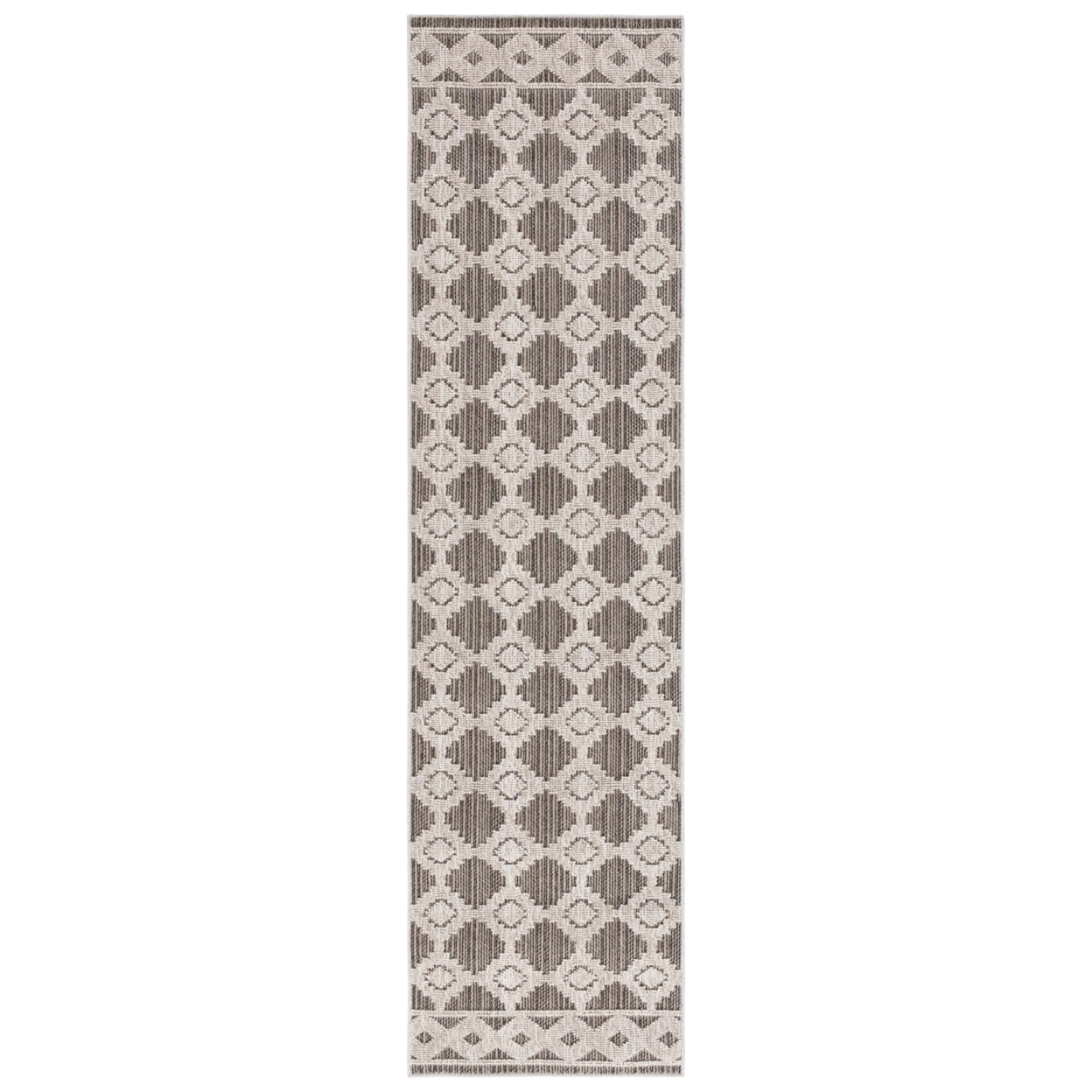 SAFAVIEH Global Paylynn Diamond Indoor/Outdoor Runner Rug, Beige/Dark Beig, 2'2" x 8'