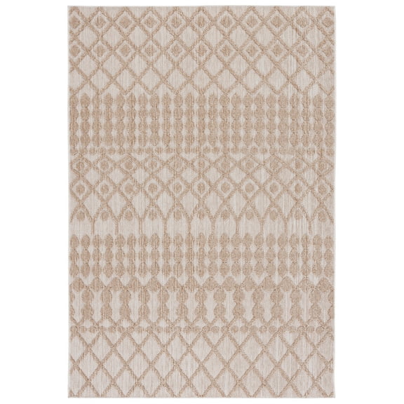 SAFAVIEH Global Regina Diamond Indoor/Outdoor Area Rug, Beige/Brown, 8' x 10'
