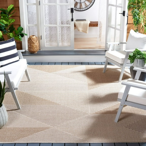 SAFAVIEH Global Rorie Abstract Area Rug, Beige/Ivory, 9' x 12'